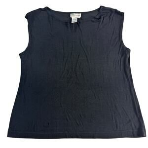Coldwater Creek Black Sleeveless Shell Top Womens Large Acetate Stretch